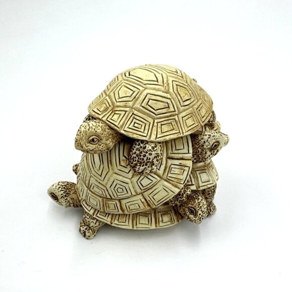 Harmony Kingdom Style Resin Turtle Stacked Trinket Box - Picture 3 of 13